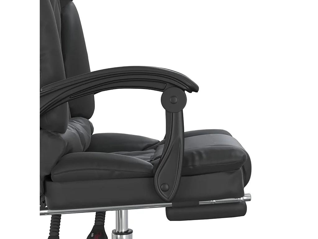 Sillón de masaje reclinable para oficina de piel sintética negra