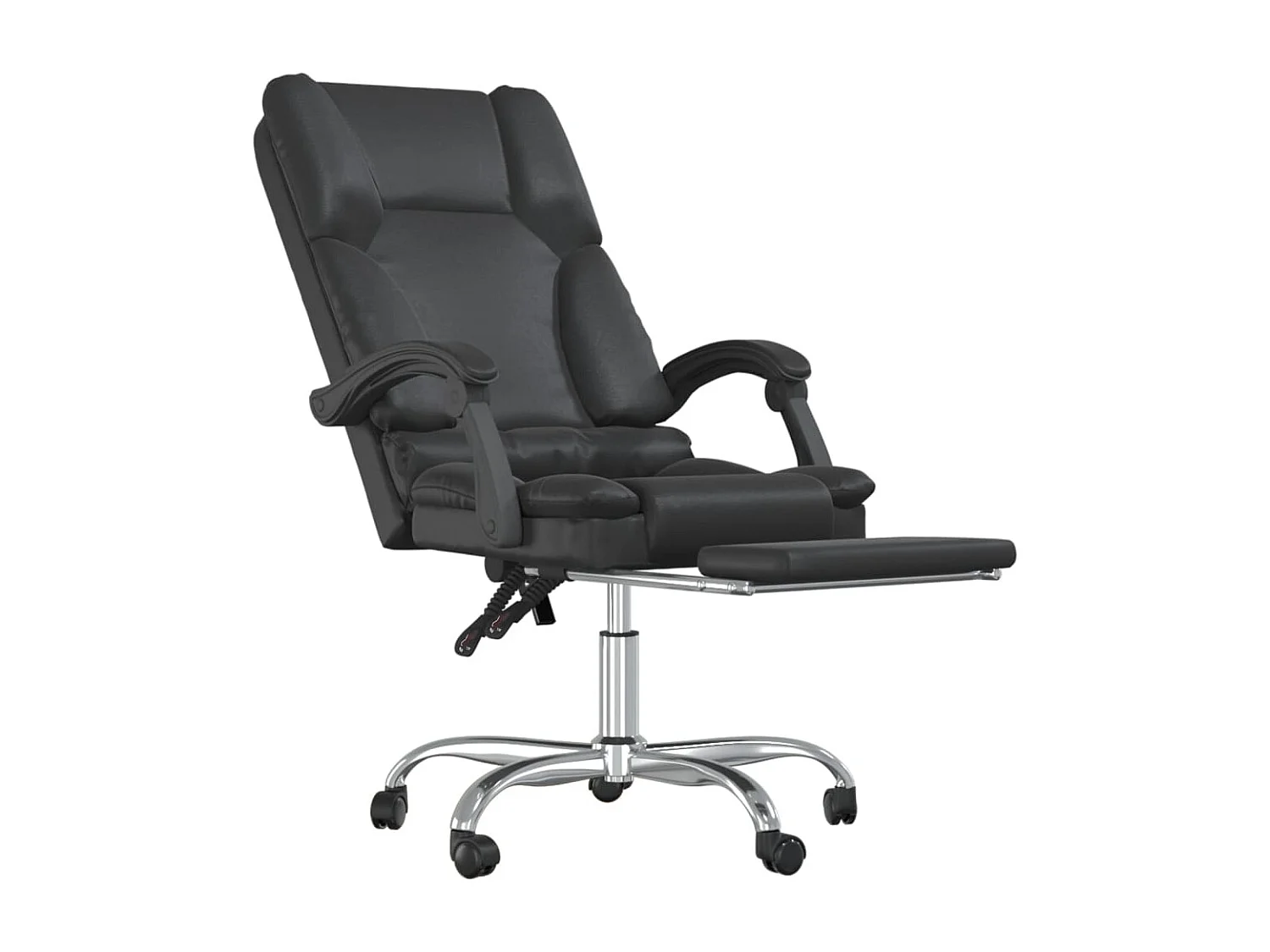 Fauteuil de massage inclinable de bureau Noir Similicuir