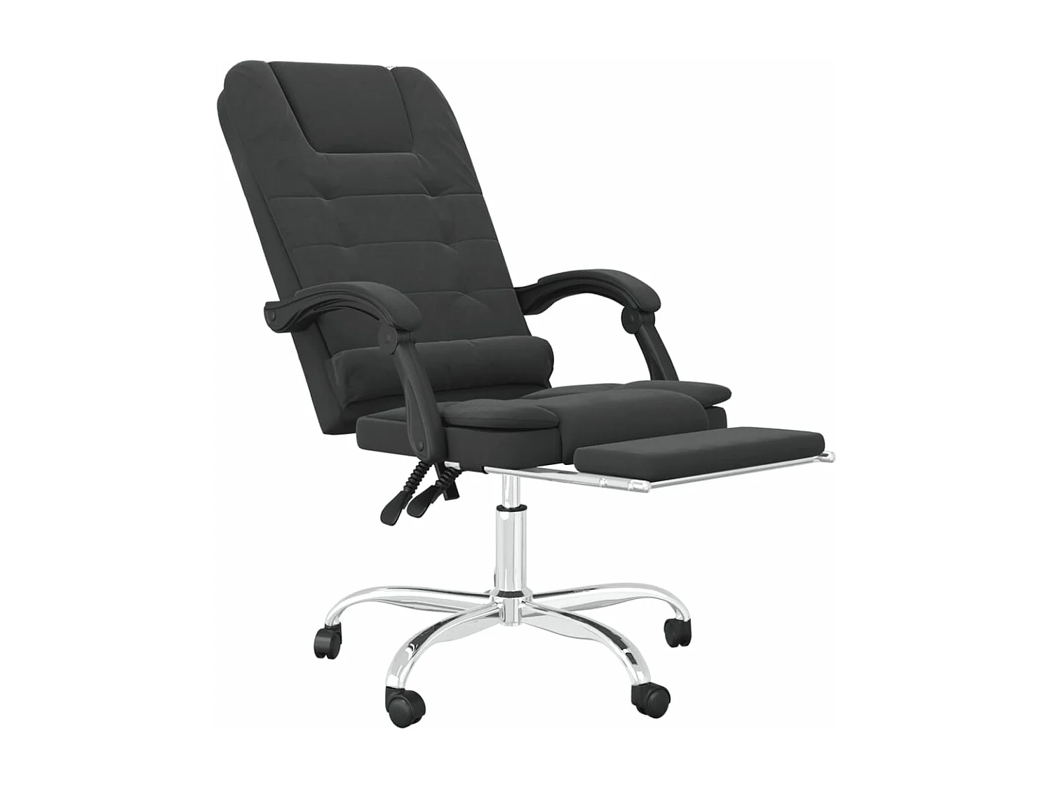 Sillón de masaje reclinable para oficina de piel sintética negra