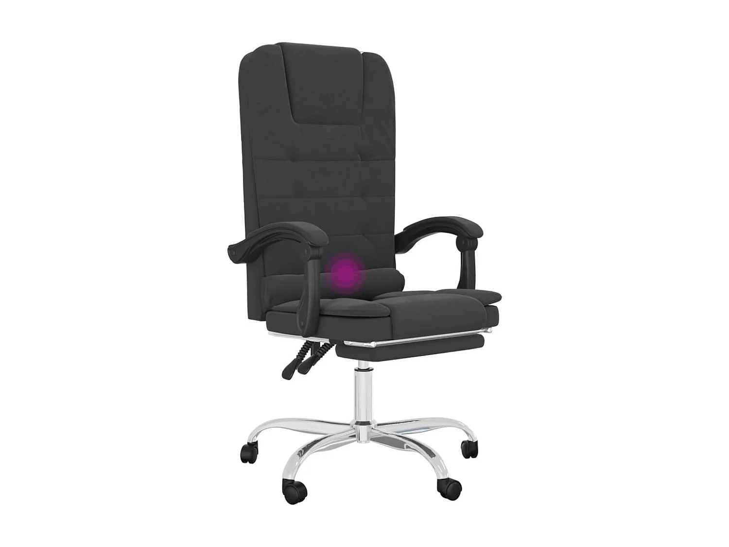 Sillón de masaje reclinable para oficina de piel sintética negra