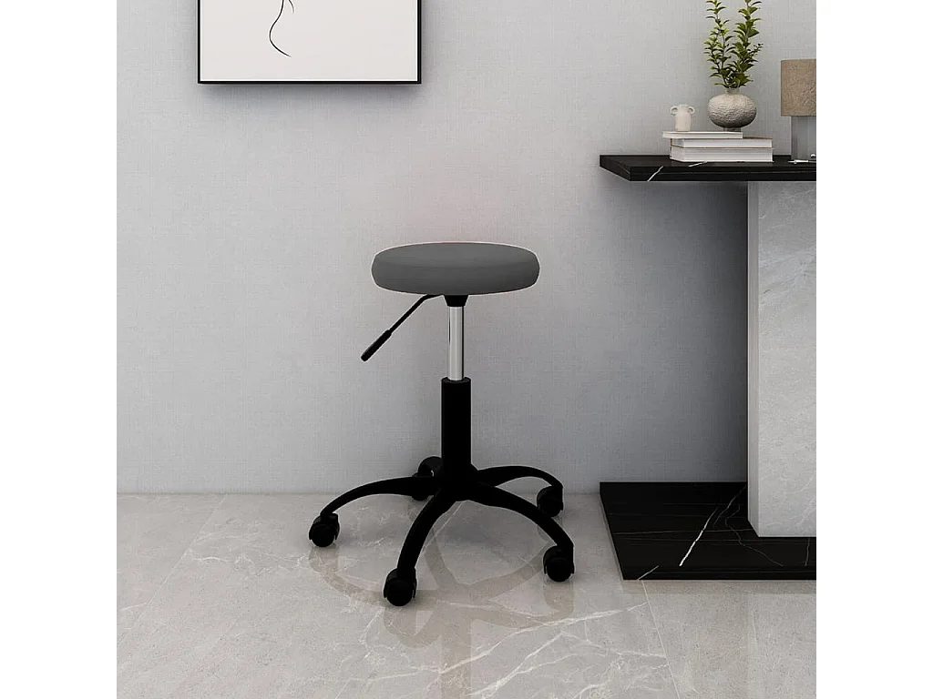 Chaise pivotante de bureau Gris foncé Velours