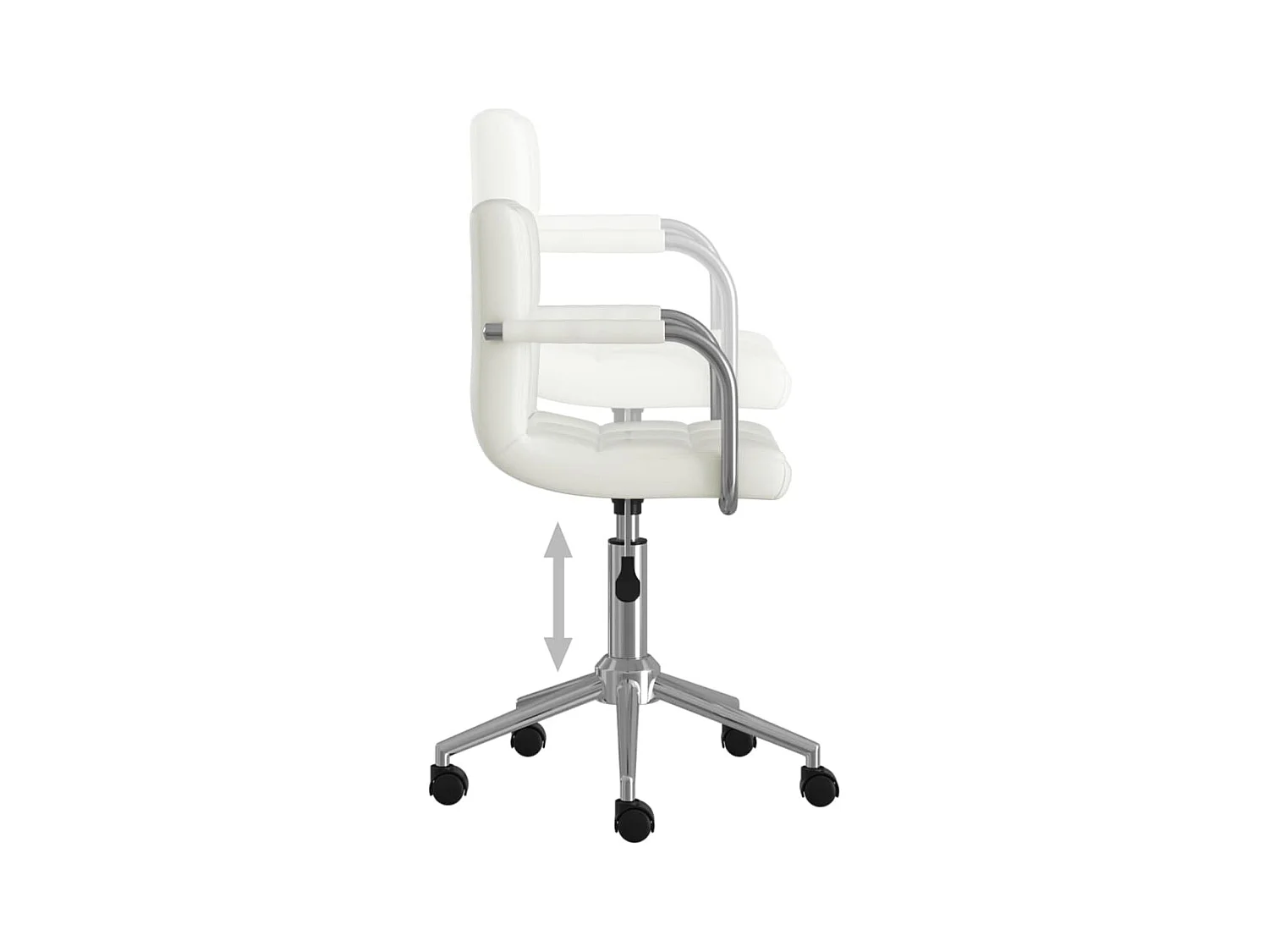 Drehbarer Bürostuhl aus weißem Kunstleder