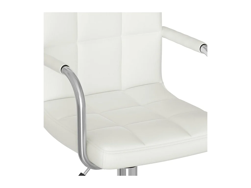 Drehbarer Bürostuhl aus weißem Kunstleder