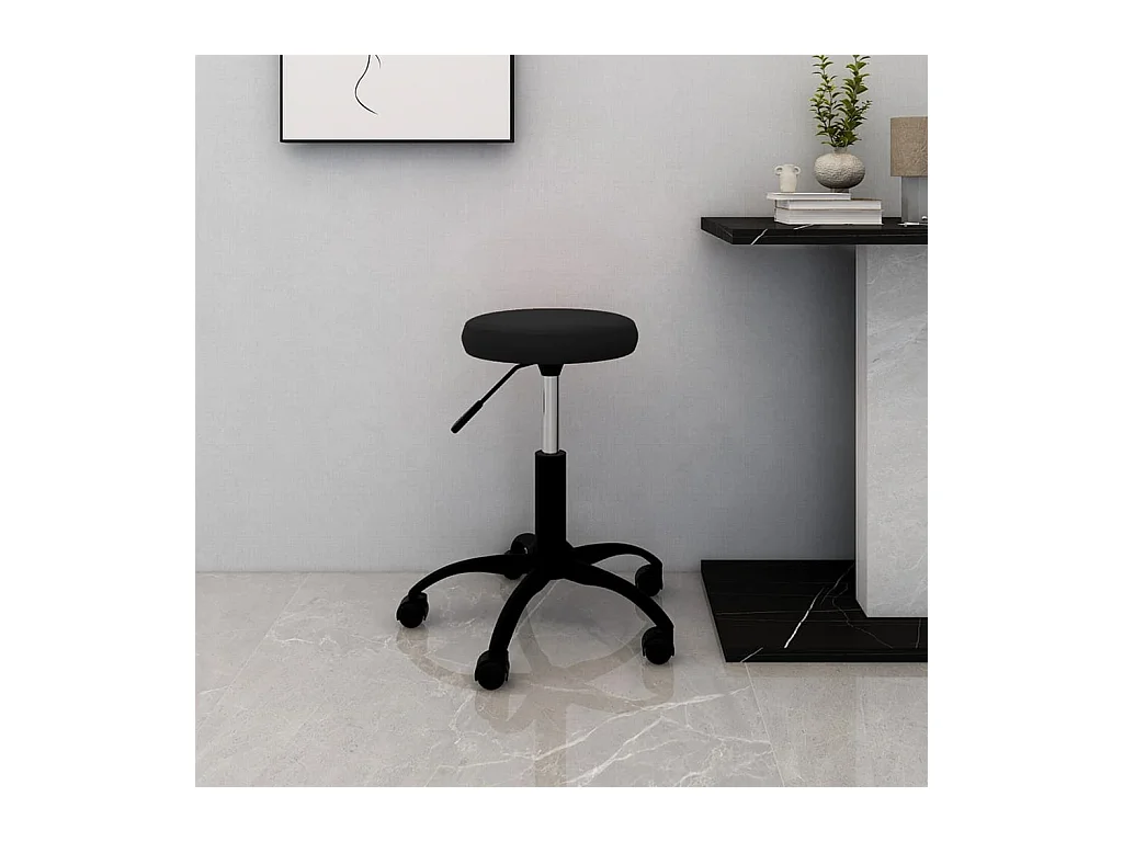 Chaise pivotante de bureau Noir Velours