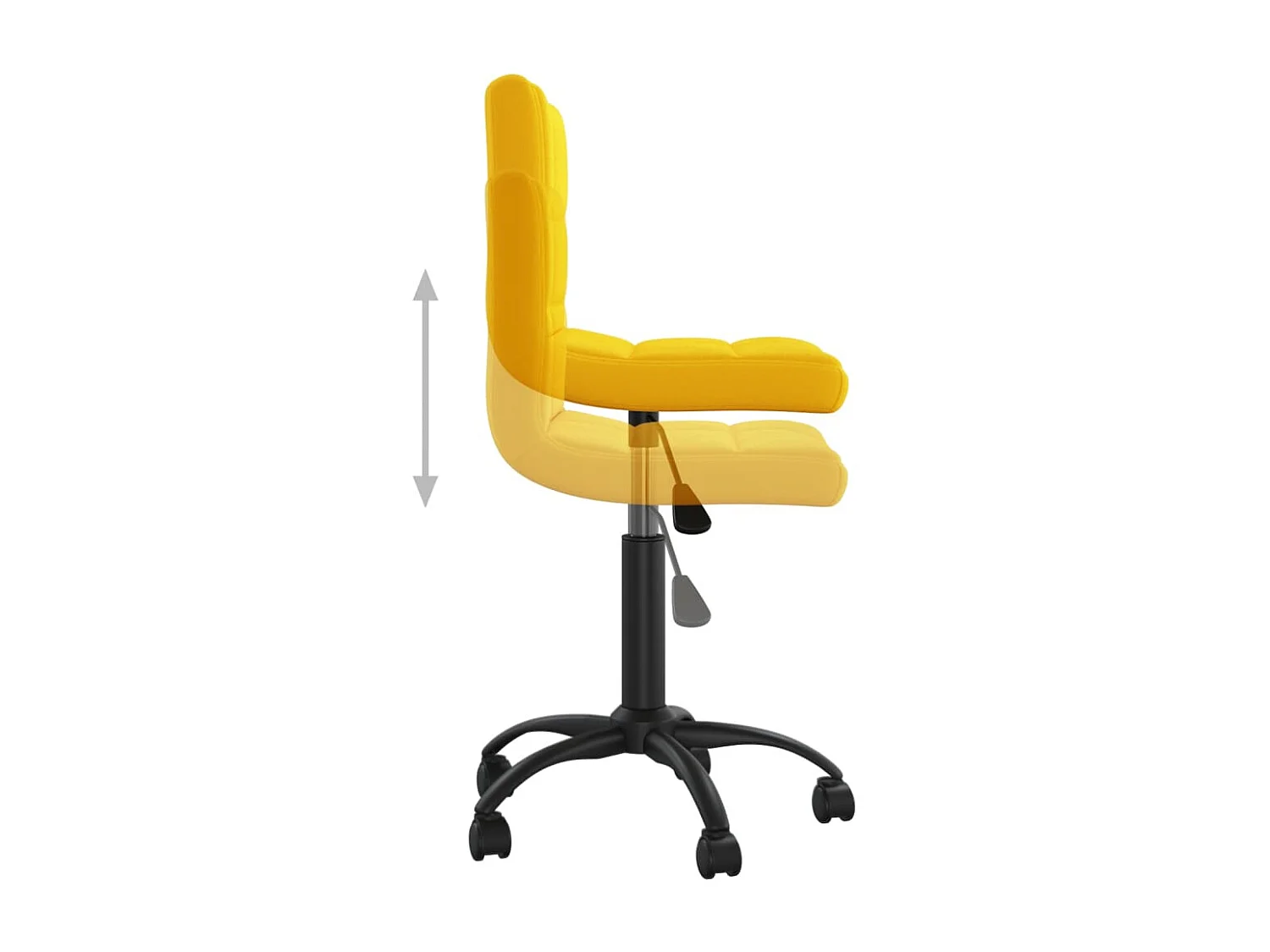 Chaise pivotante de bureau Jaune moutarde Velours