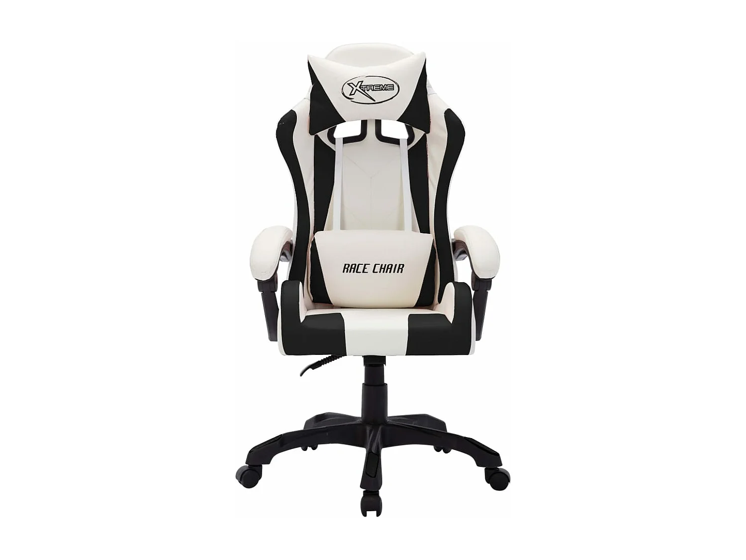 Fauteuil de jeux vidéo avec LED RVB Blanc et noir Similicuir