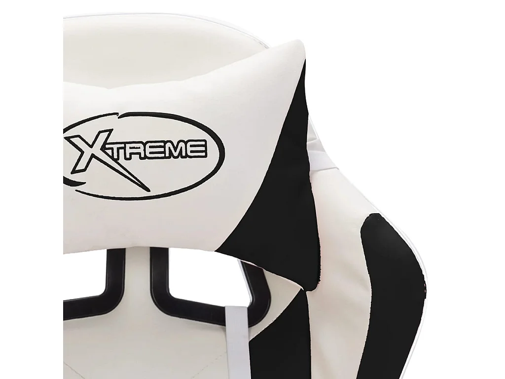 Fauteuil de jeux vidéo avec LED RVB Blanc et noir Similicuir