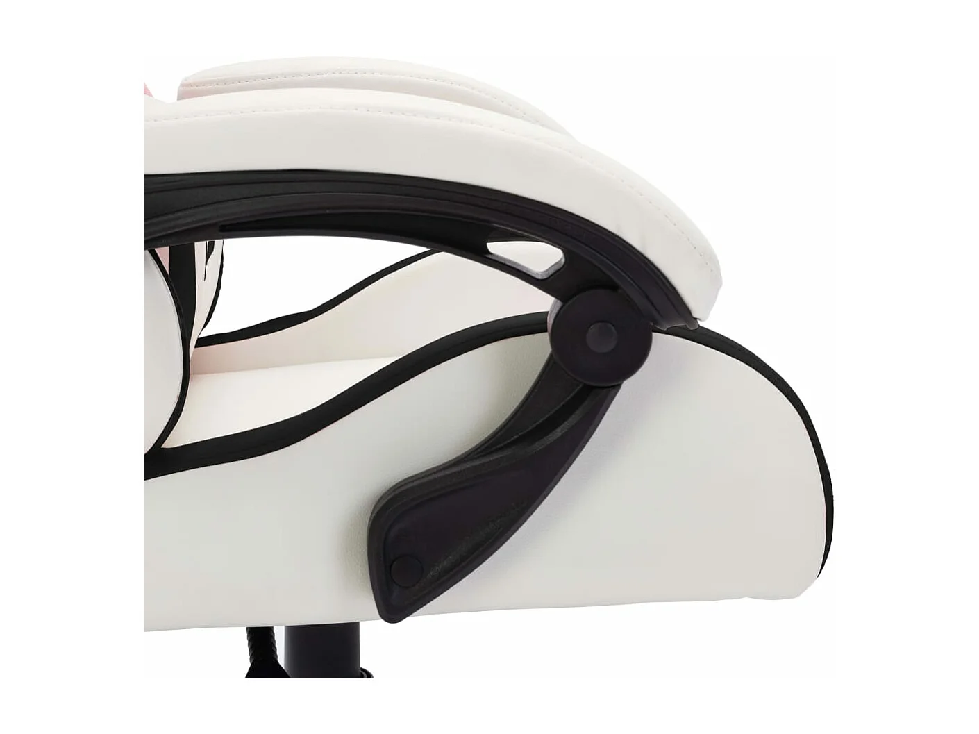 Fauteuil de jeux vidéo avec LED RVB Blanc et noir Similicuir