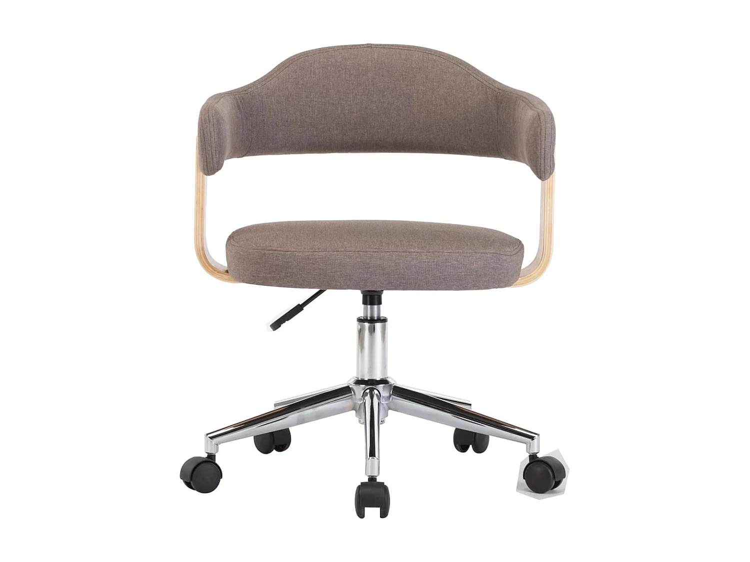 Silla de oficina giratoria Taupe Madera curvada y tela