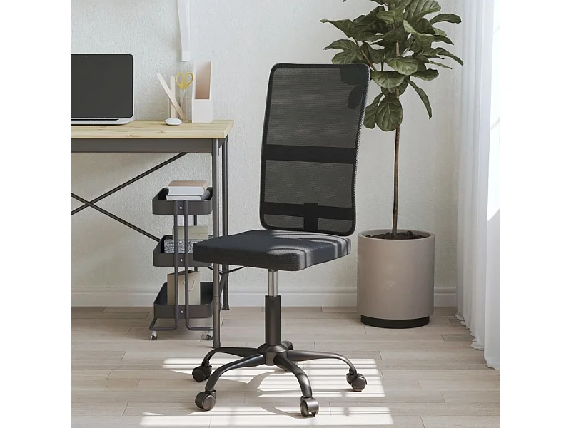 Silla de oficina de malla negra