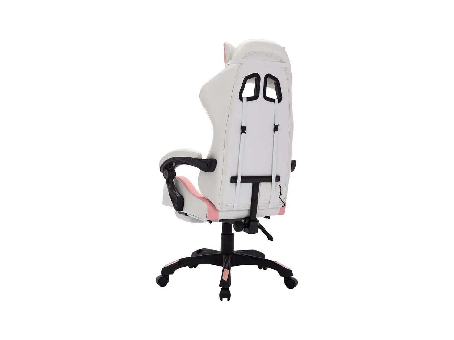 Fauteuil de jeux vidéo avec LED RVB Rose et blanc Similicuir