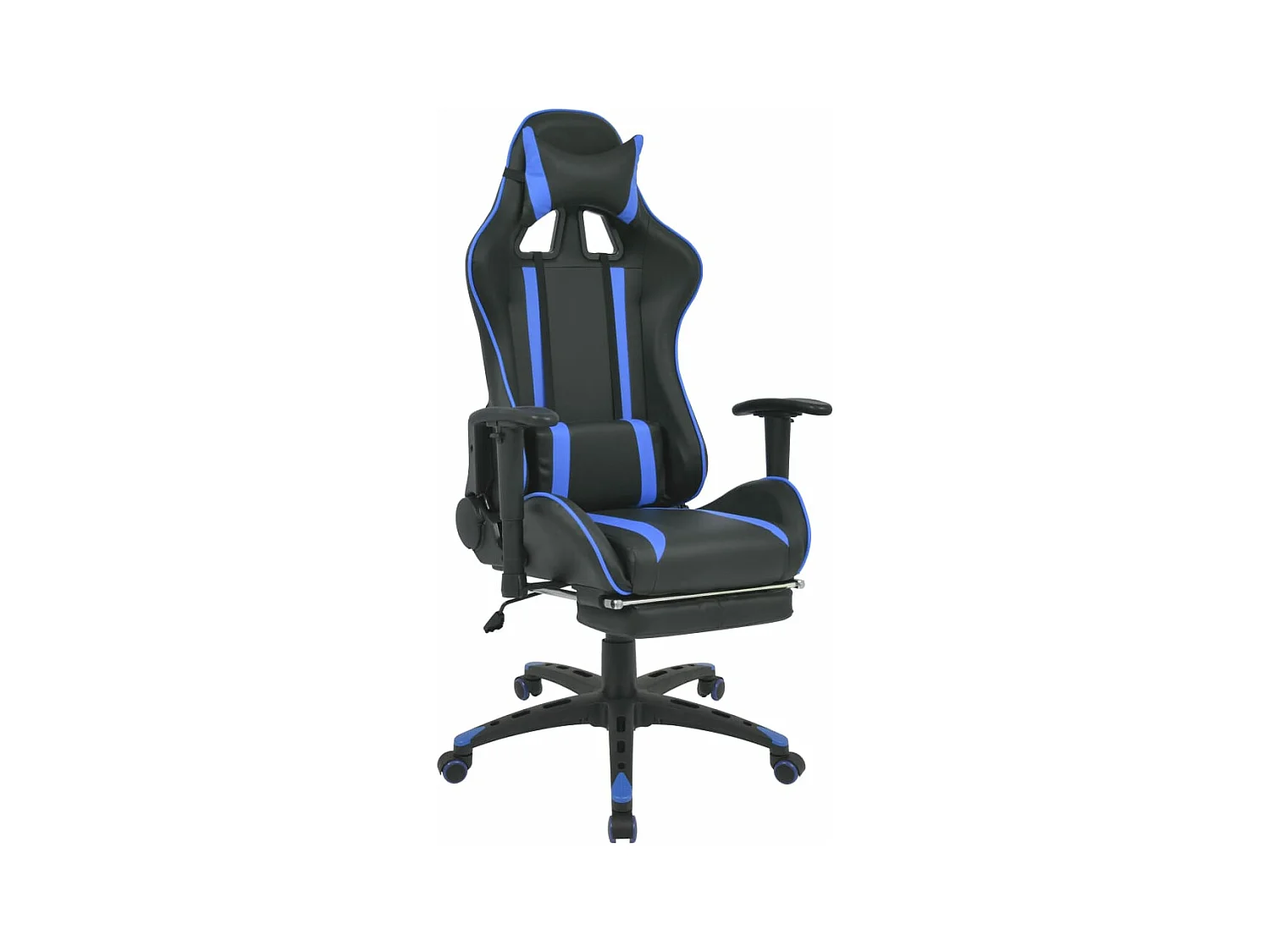 Chaise de bureau inclinable avec repose-pied Bleu