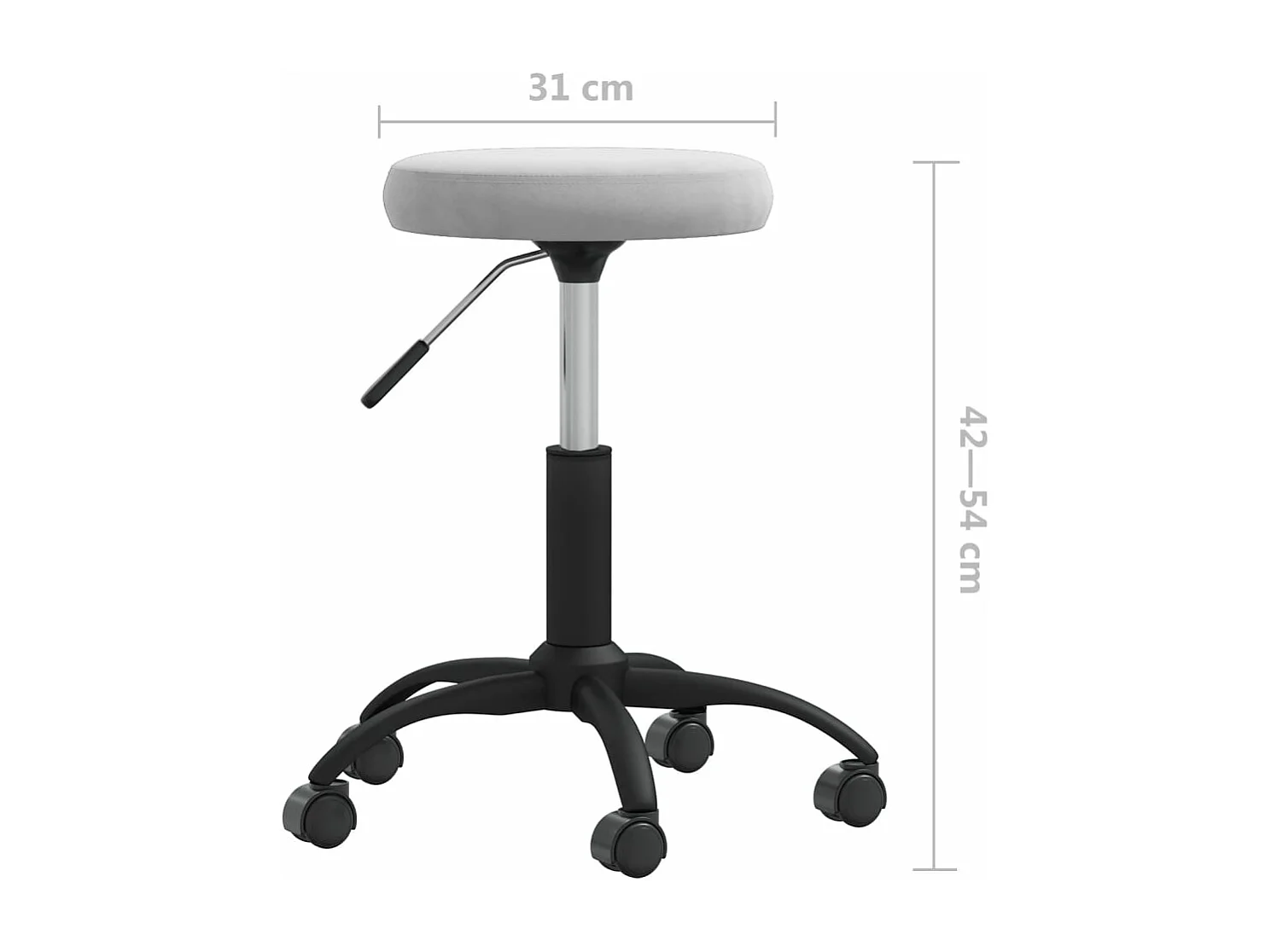 Chaise pivotante de bureau Gris clair Velours