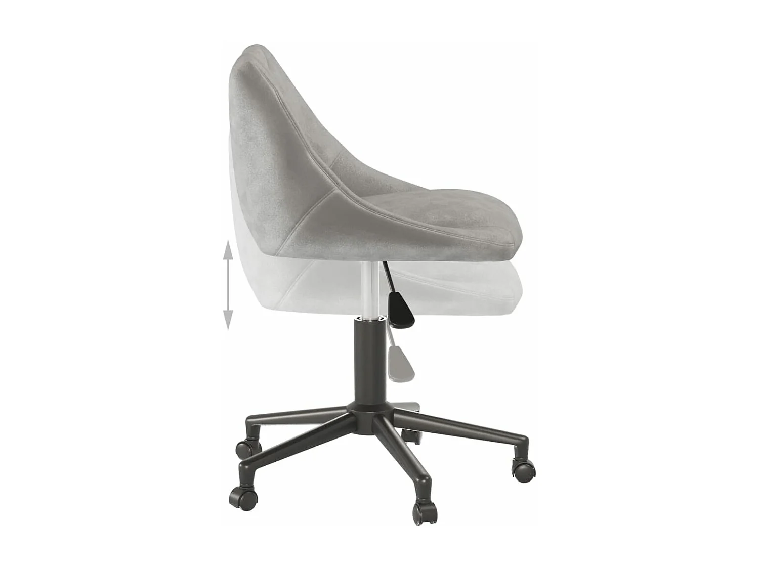 Chaise pivotante de bureau Gris clair Velours