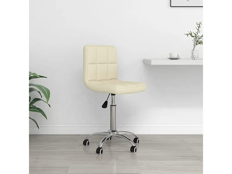 Chaise pivotante de bureau Crème Tissu
