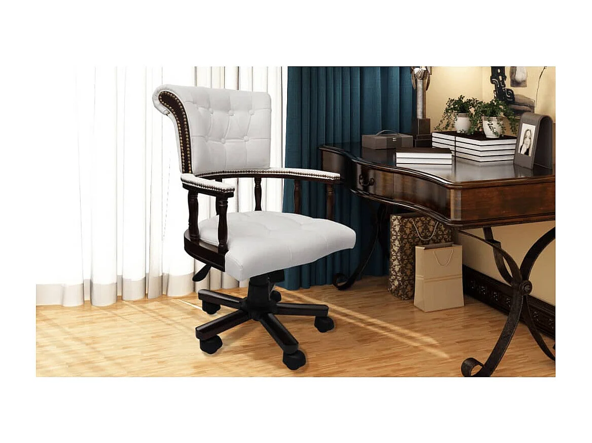 Chaise de bureau pivotante Blanc