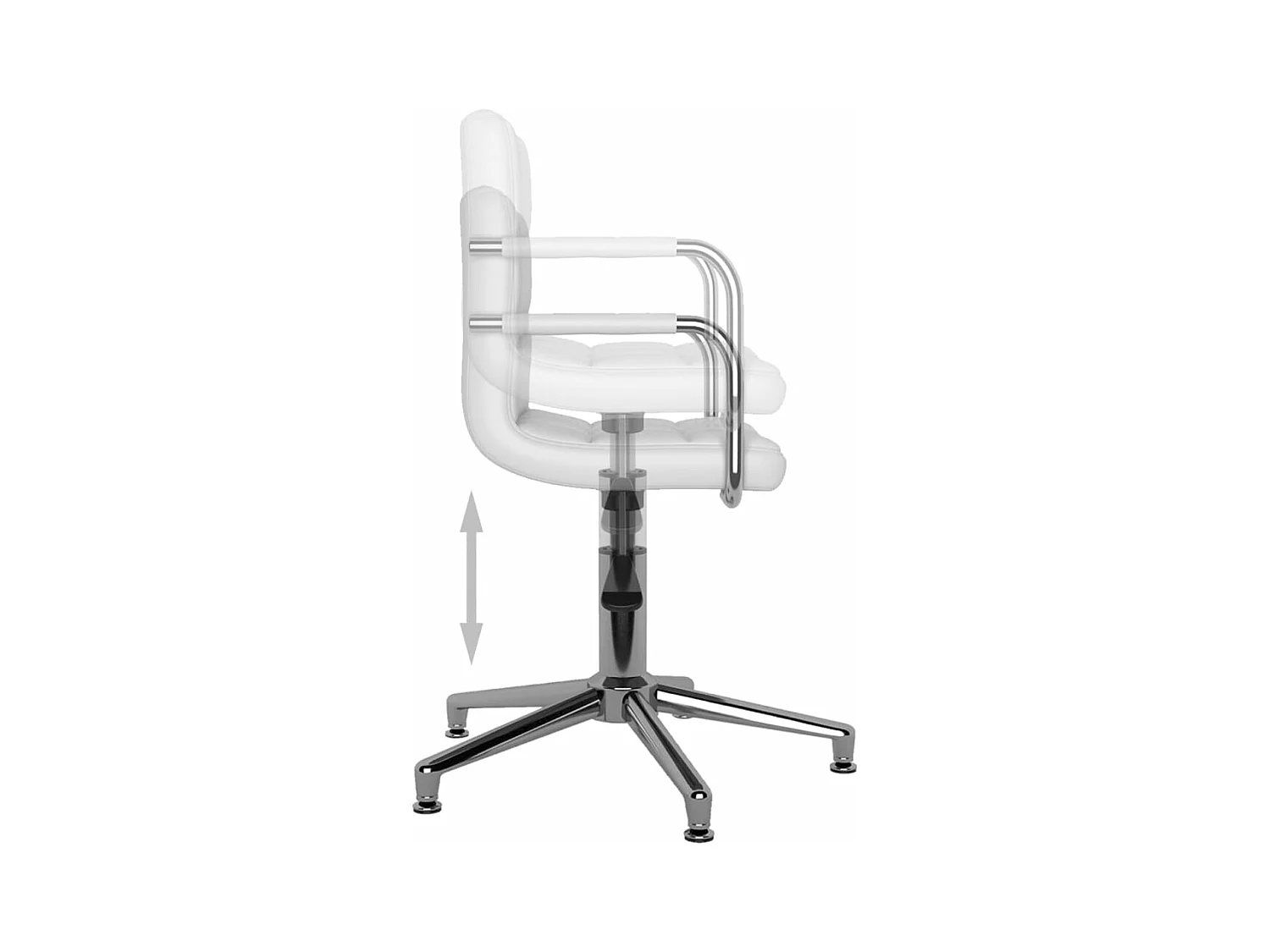 Chaise de bureau pivotante Blanc Similicuir