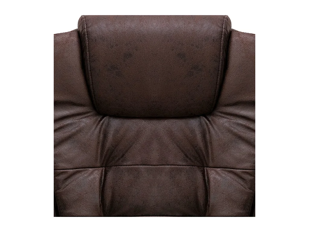 Chaise de bureau marron foncé similicuir daim