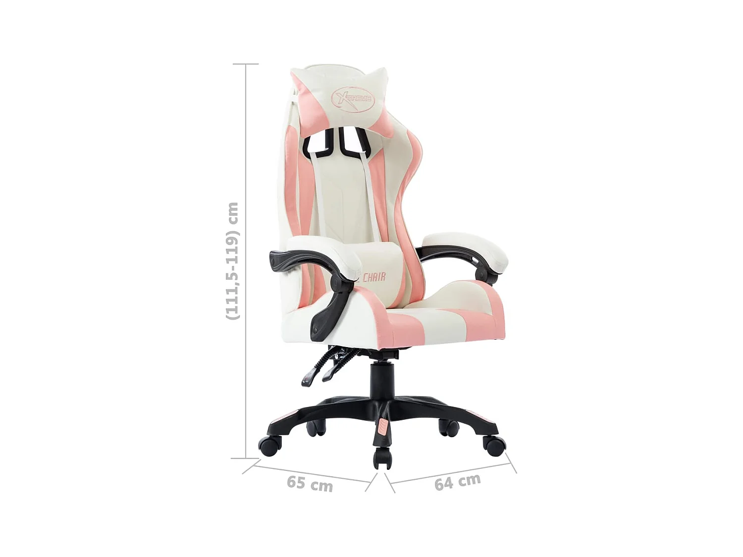 Sedia per videogiochi Rosa Ecopelle