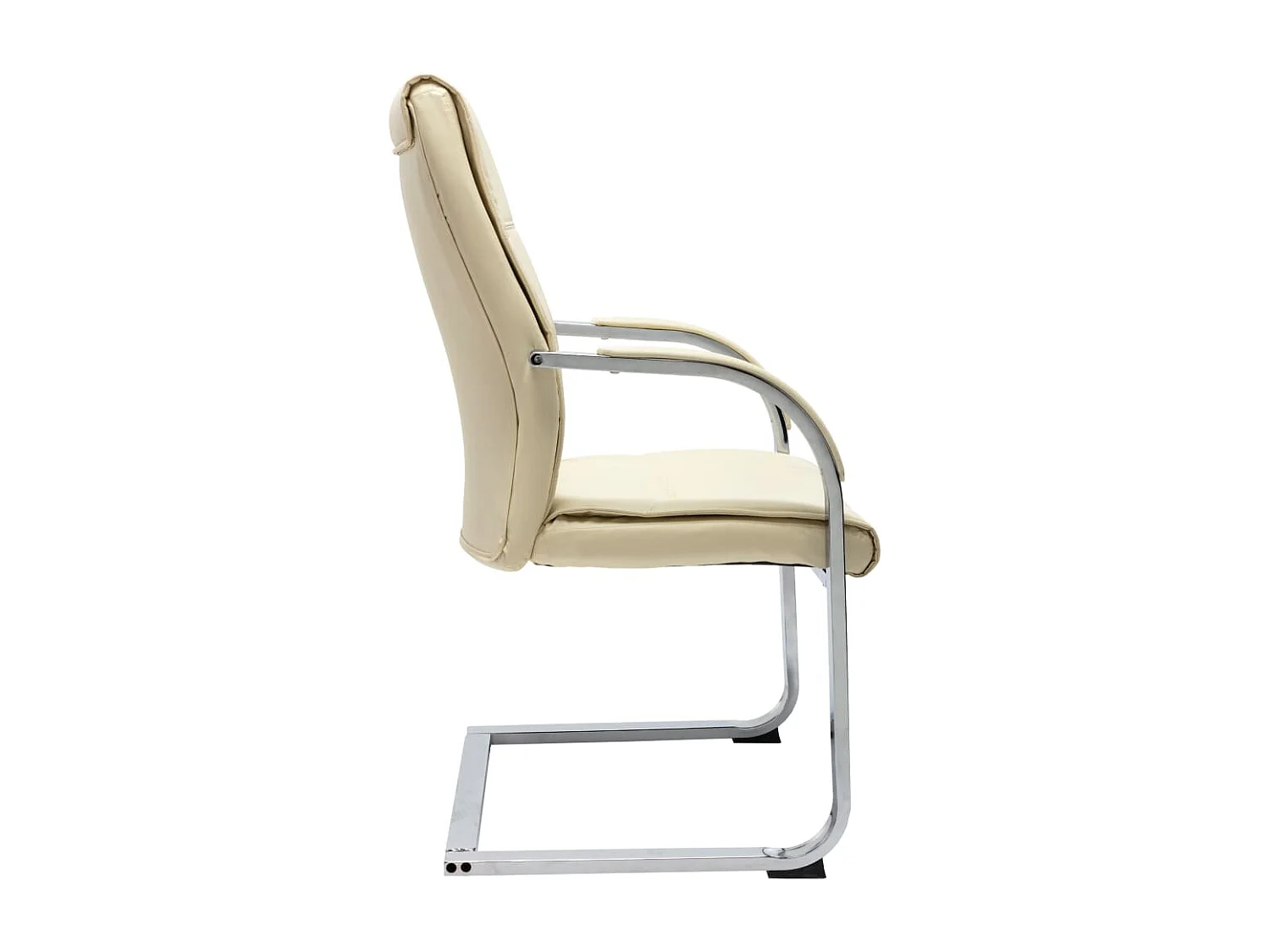 Sedia da ufficio a sbalzo in ecopelle color crema