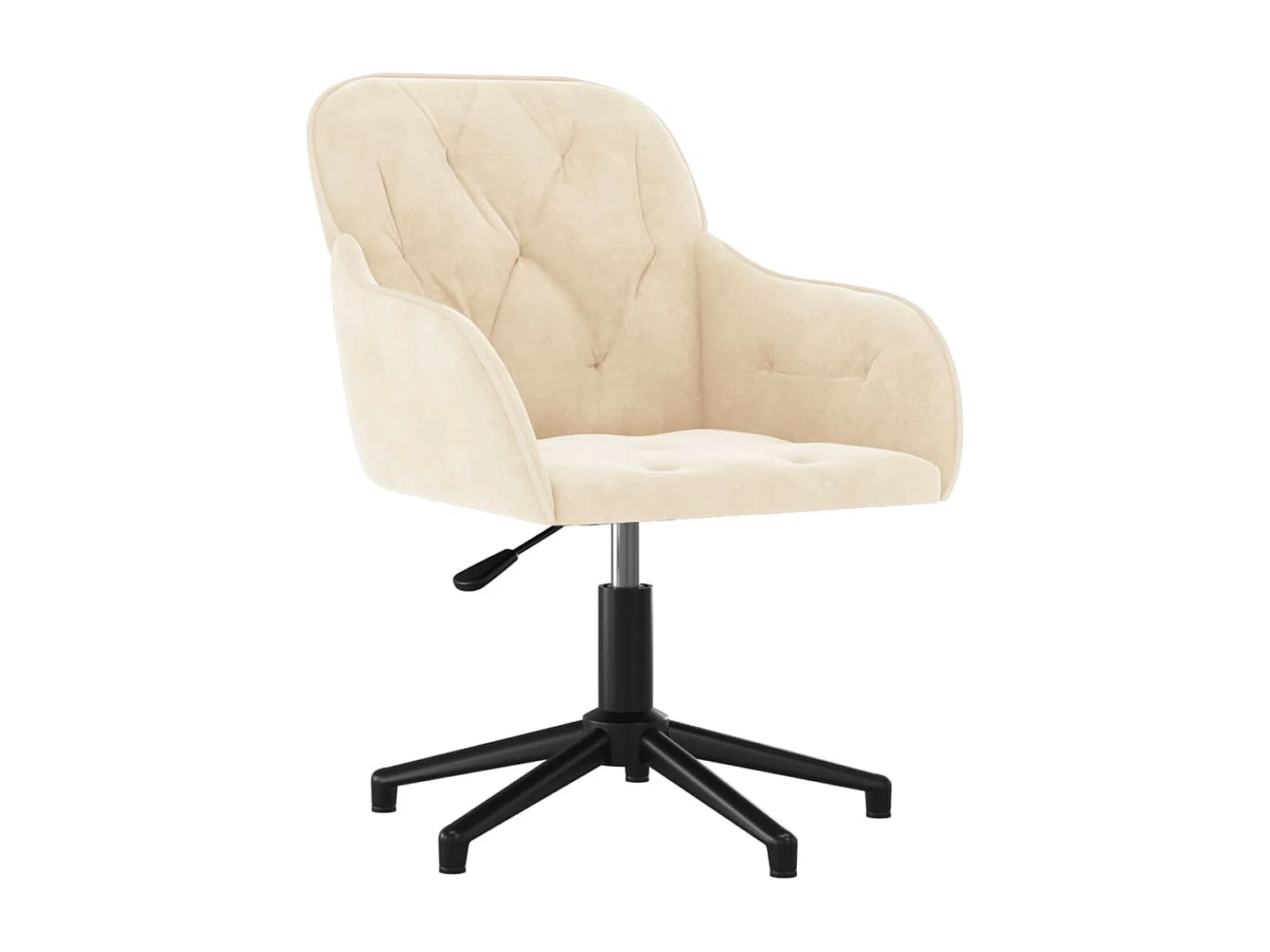 Silla giratoria de oficina de terciopelo color crema