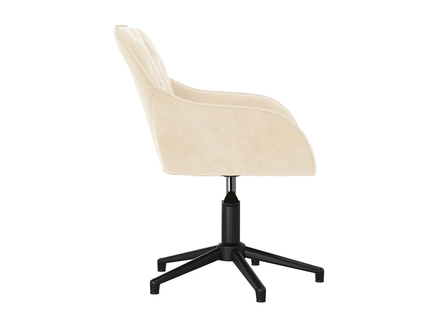Silla giratoria de oficina de terciopelo color crema