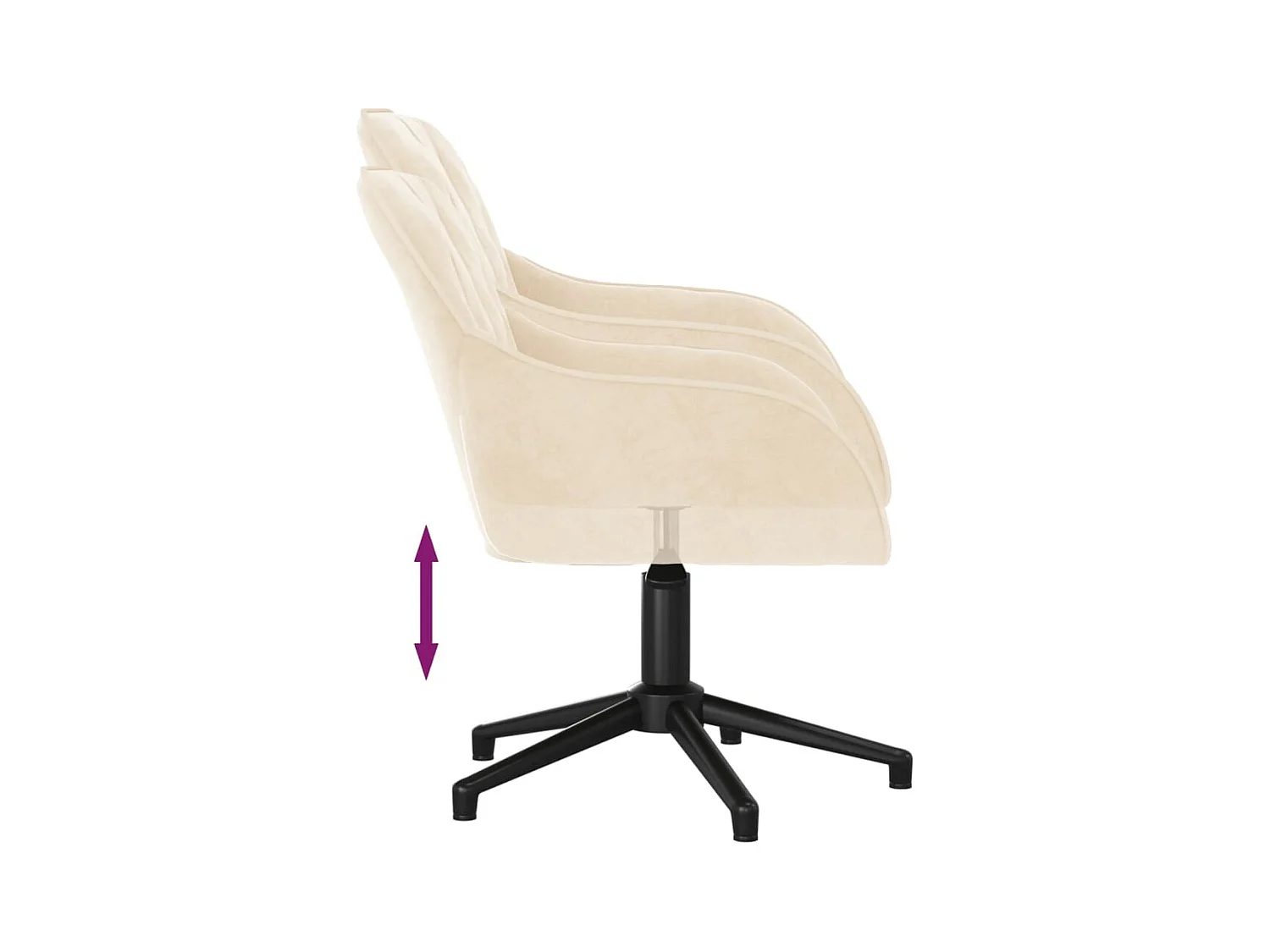 Chaise pivotante de bureau Crème Velours