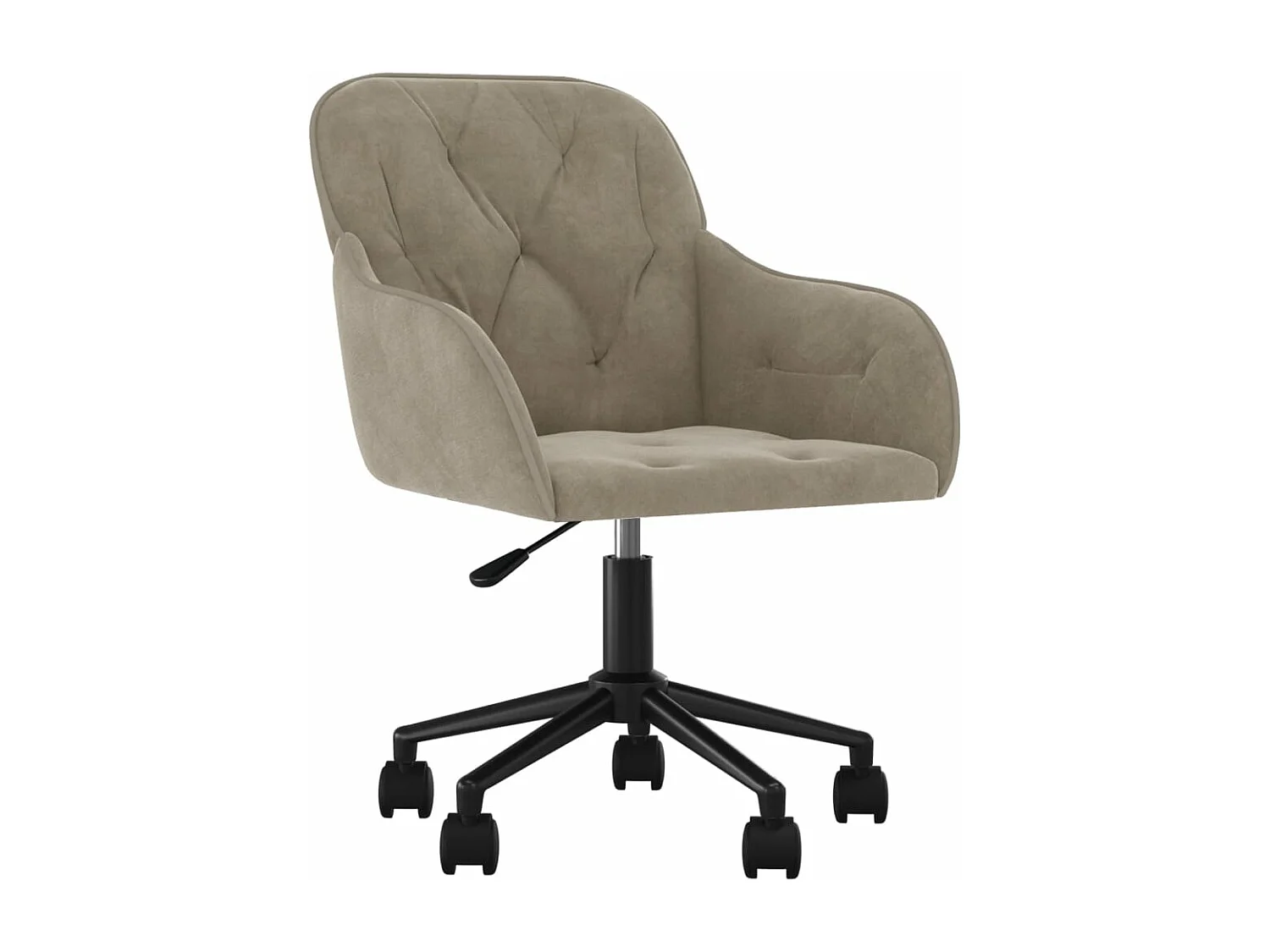 Chaise pivotante de bureau Gris clair Velours