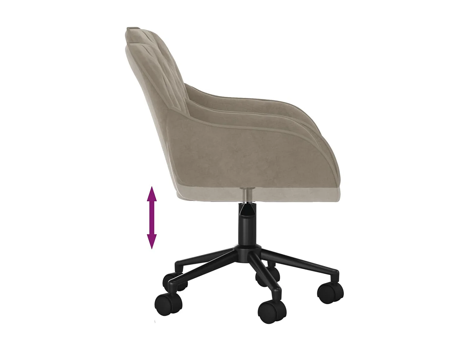 Chaise pivotante de bureau Gris clair Velours