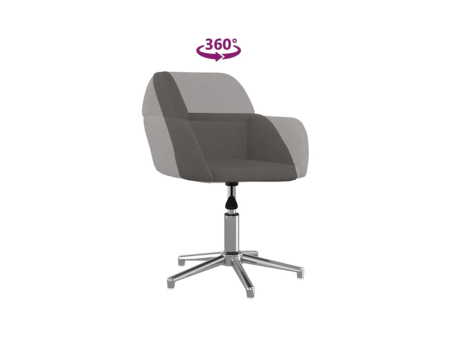 Chaise pivotante de bureau Gris foncé Tissu