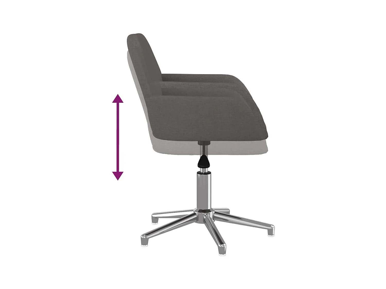 Chaise pivotante de bureau Gris foncé Tissu