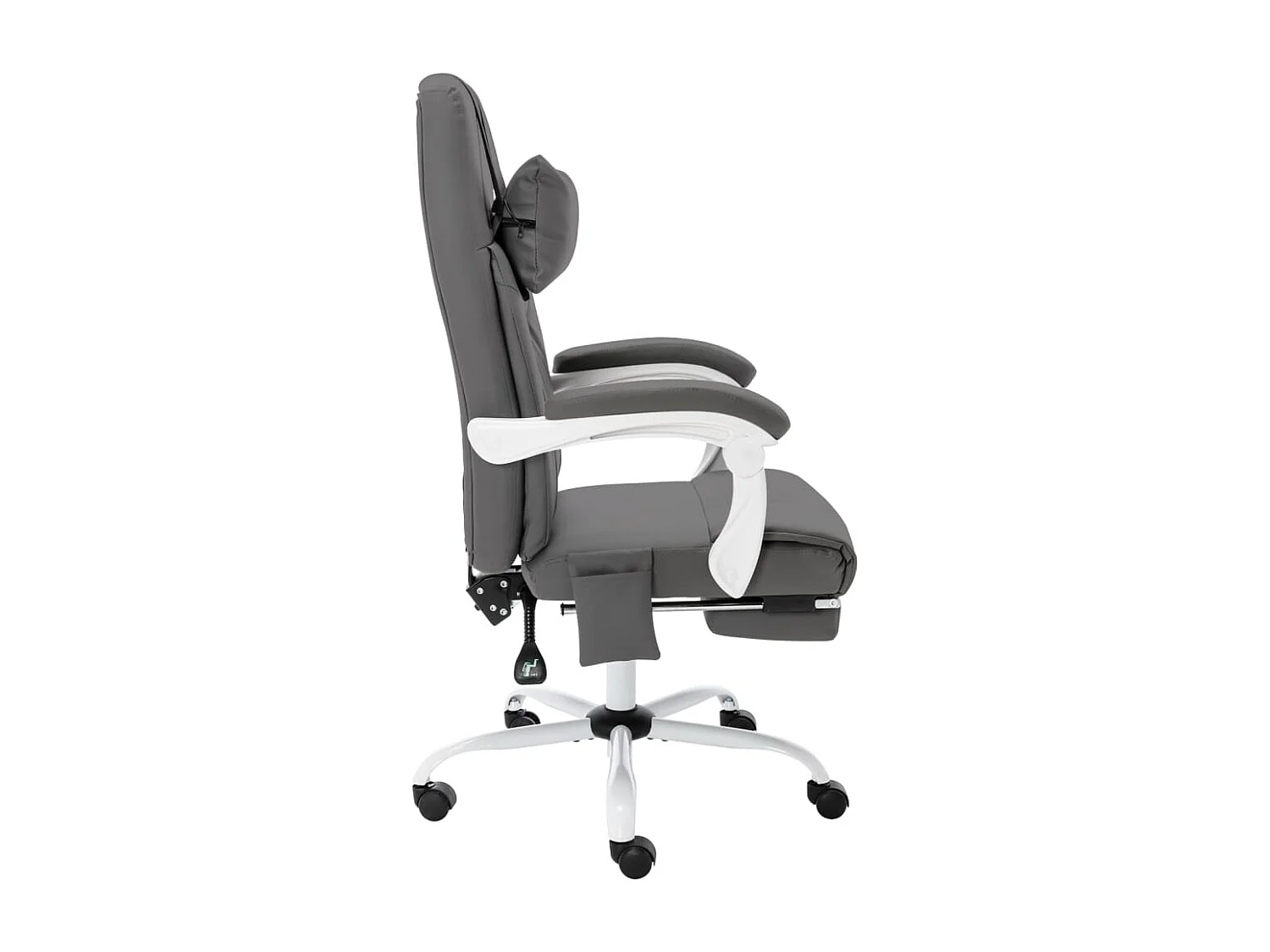 Poltrona da ufficio massaggiante in ecopelle grigia