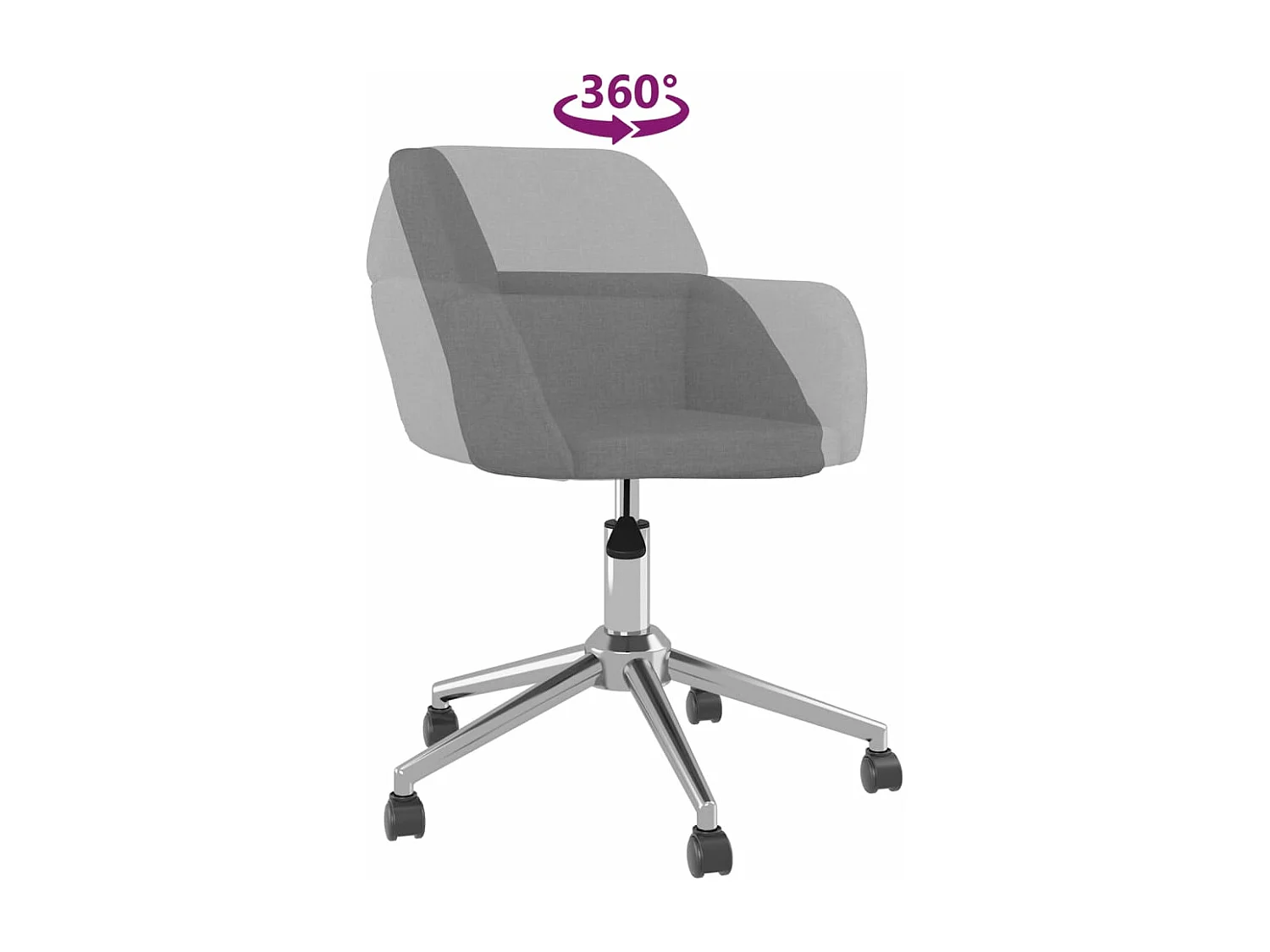 Sedia da ufficio girevole Tessuto grigio chiaro