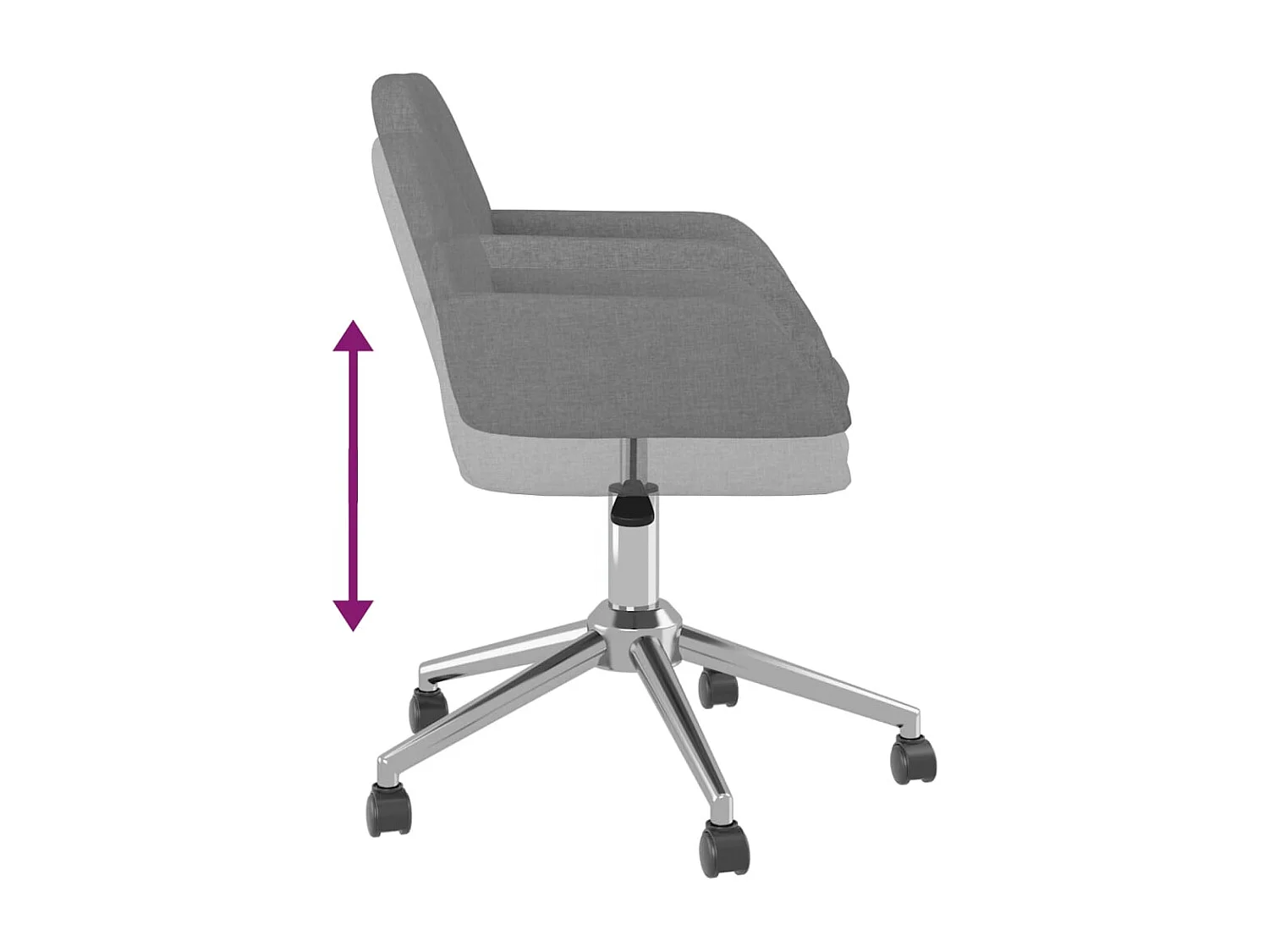 Sedia da ufficio girevole Tessuto grigio chiaro