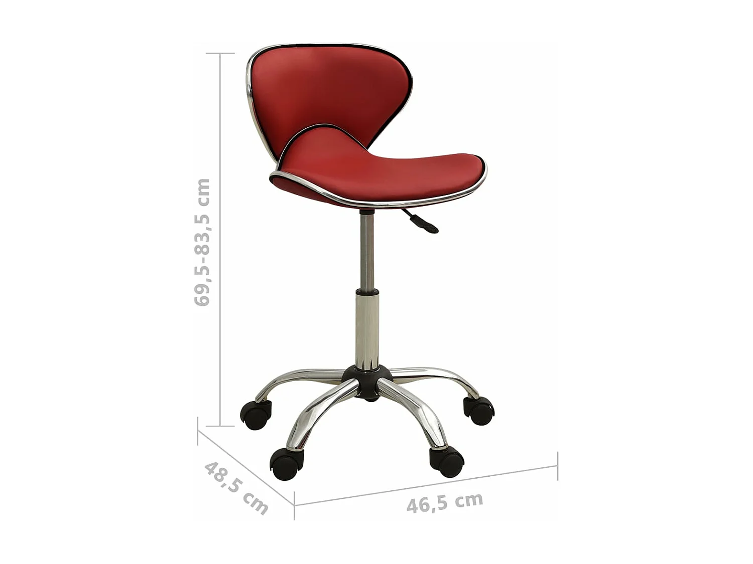 Sedia da ufficio Ecopelle rosso bordeaux