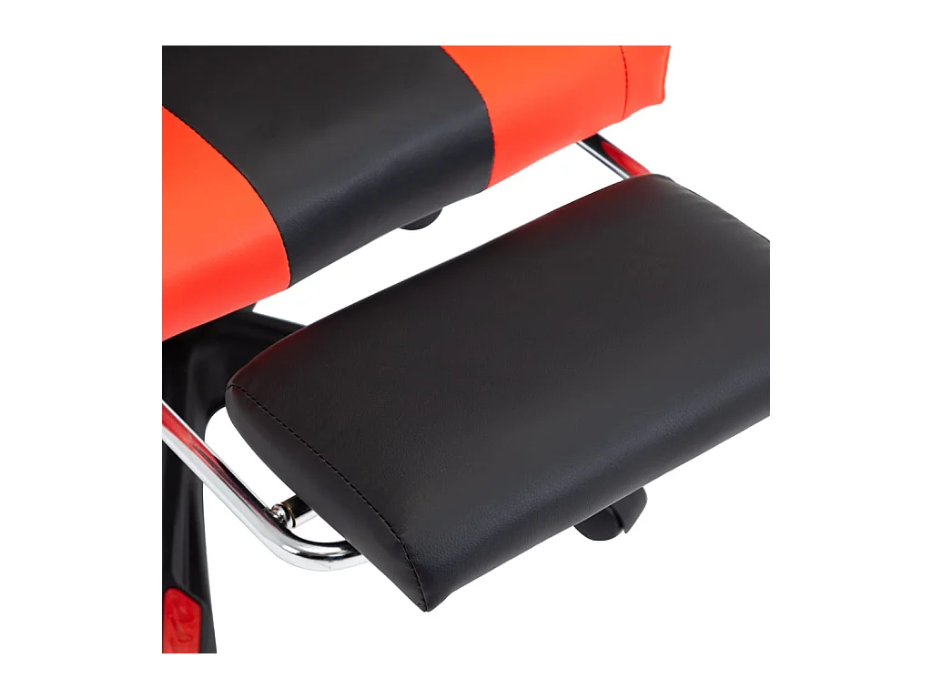 Cadeira e repousa-pés para videogame Couro sintético vermelho e preto