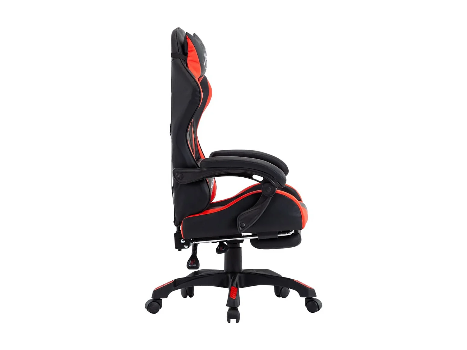 Fauteuil de jeux vidéo et repose-pied Rouge et noir Similicuir