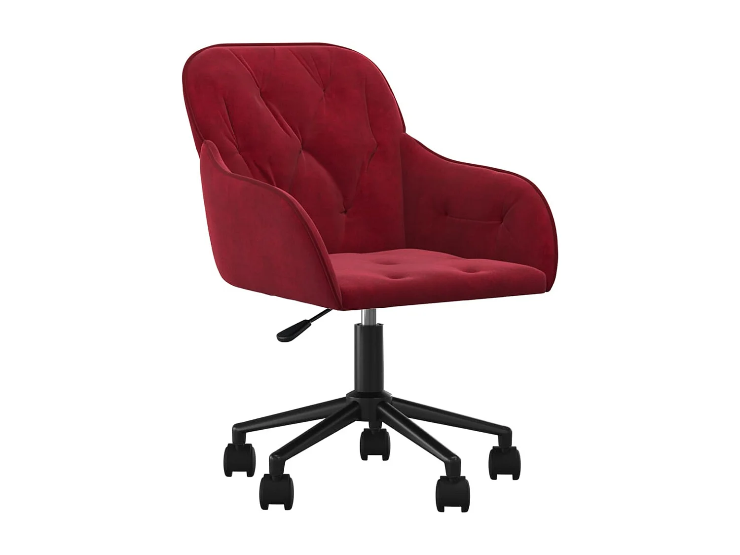 Chaise pivotante de bureau Rouge bordeaux Velours