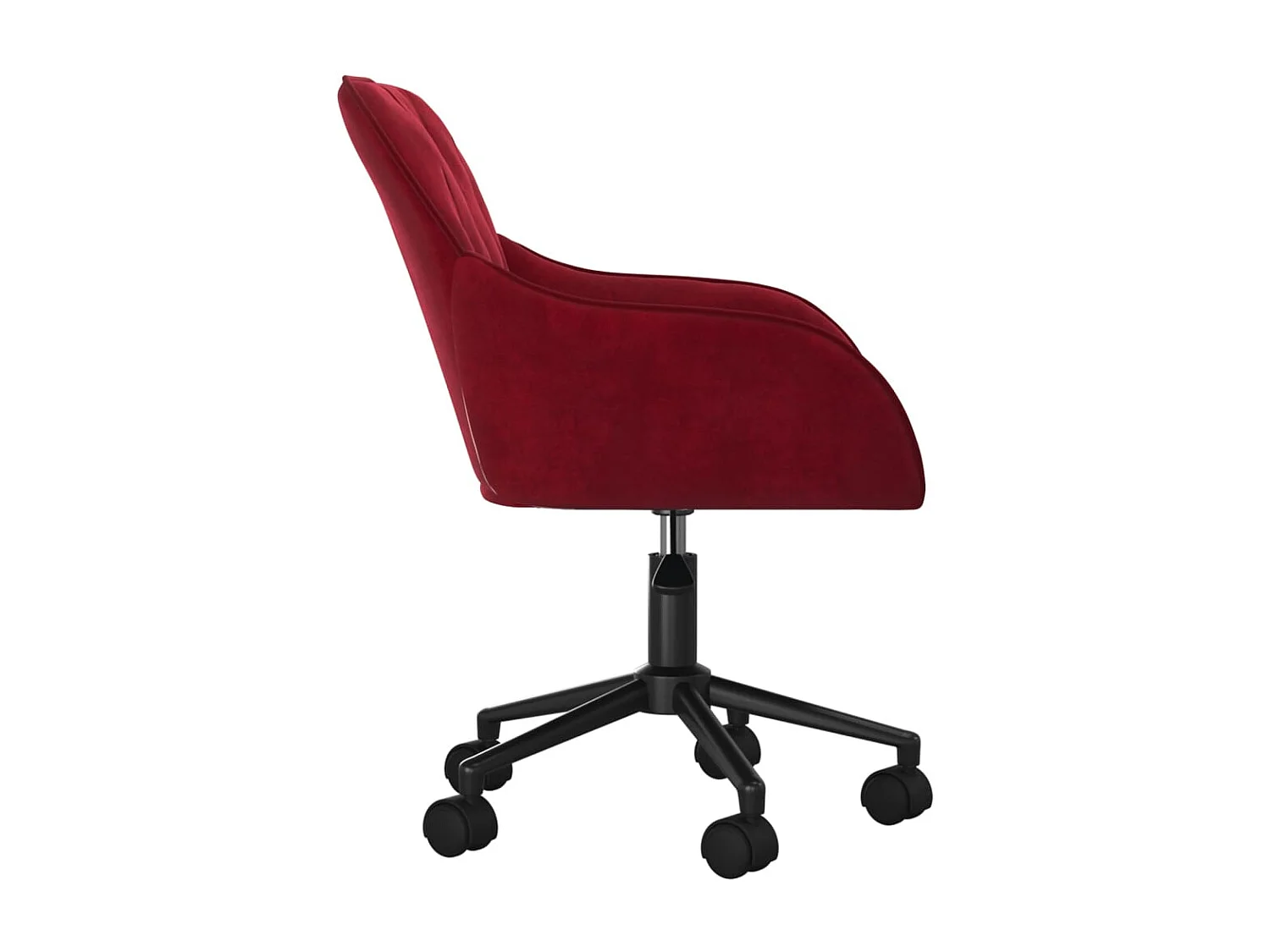 Chaise pivotante de bureau Rouge bordeaux Velours