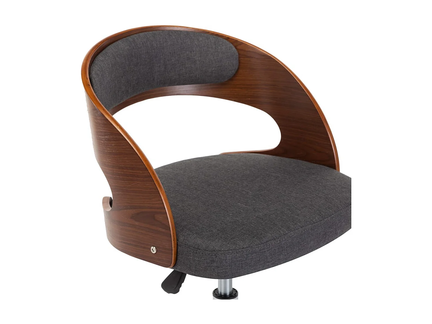 Sedia da ufficio girevole Grigio Legno curvato e tessuto