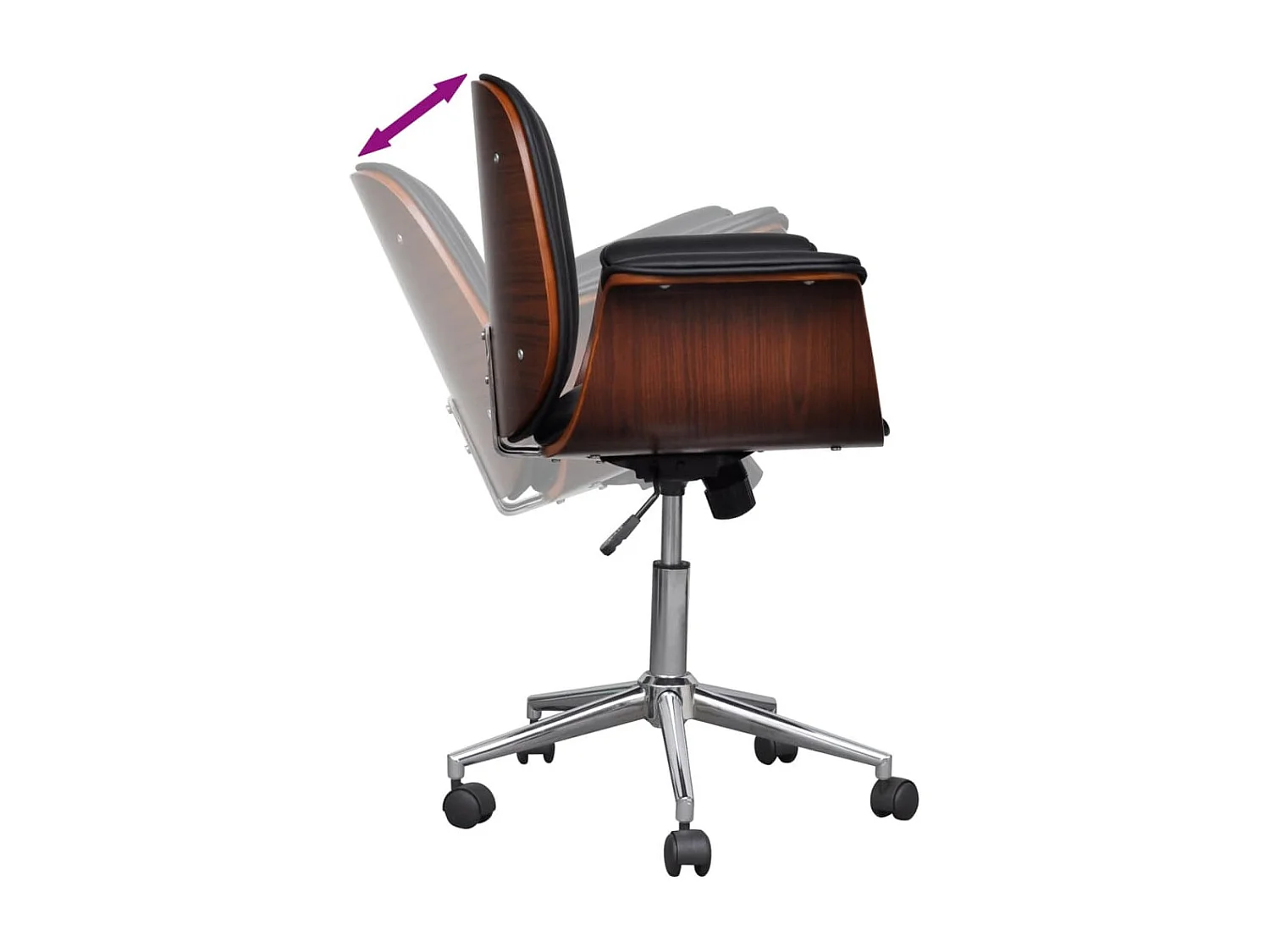 Silla giratoria Madera curvada y polipiel