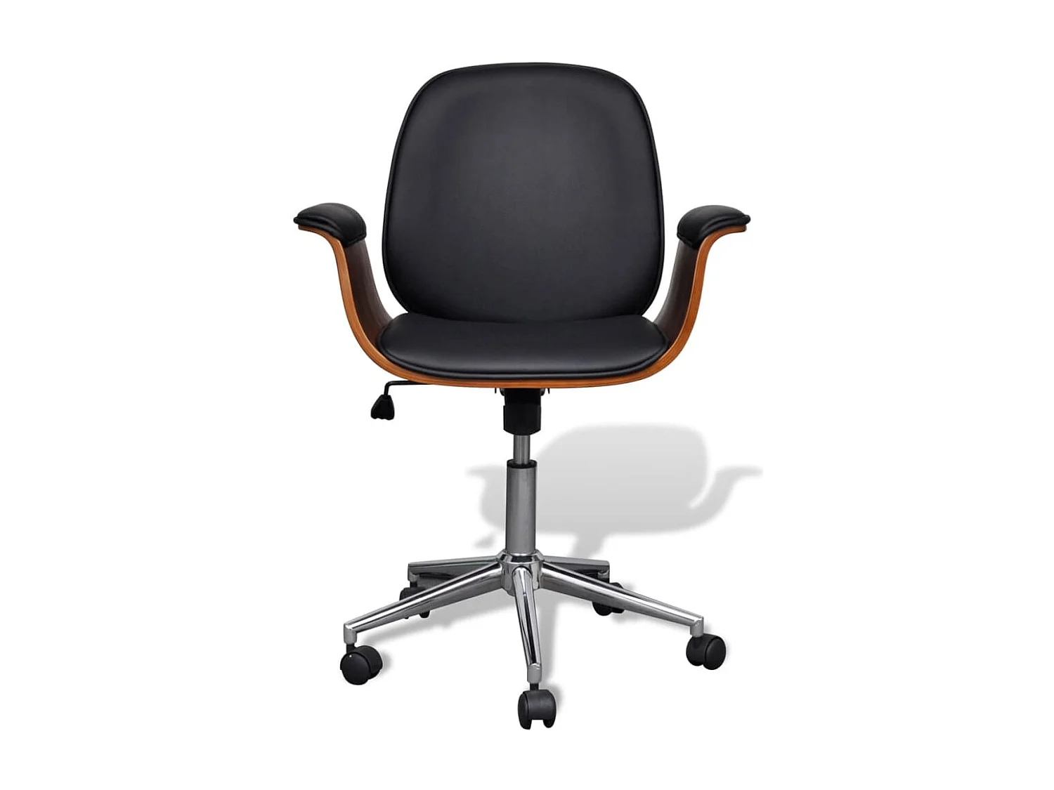 Chaise pivotante Bois courbé et similicuir