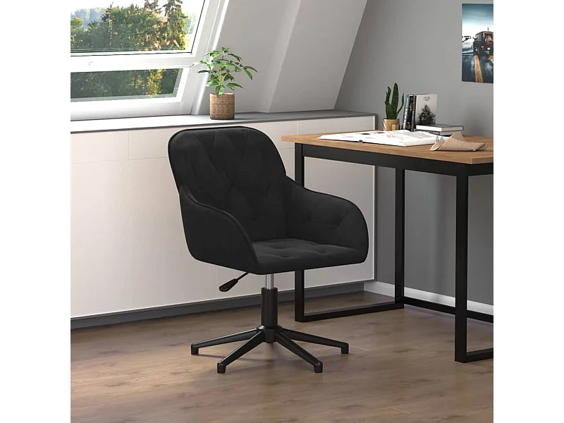 Chaise pivotante de bureau Noir Velours