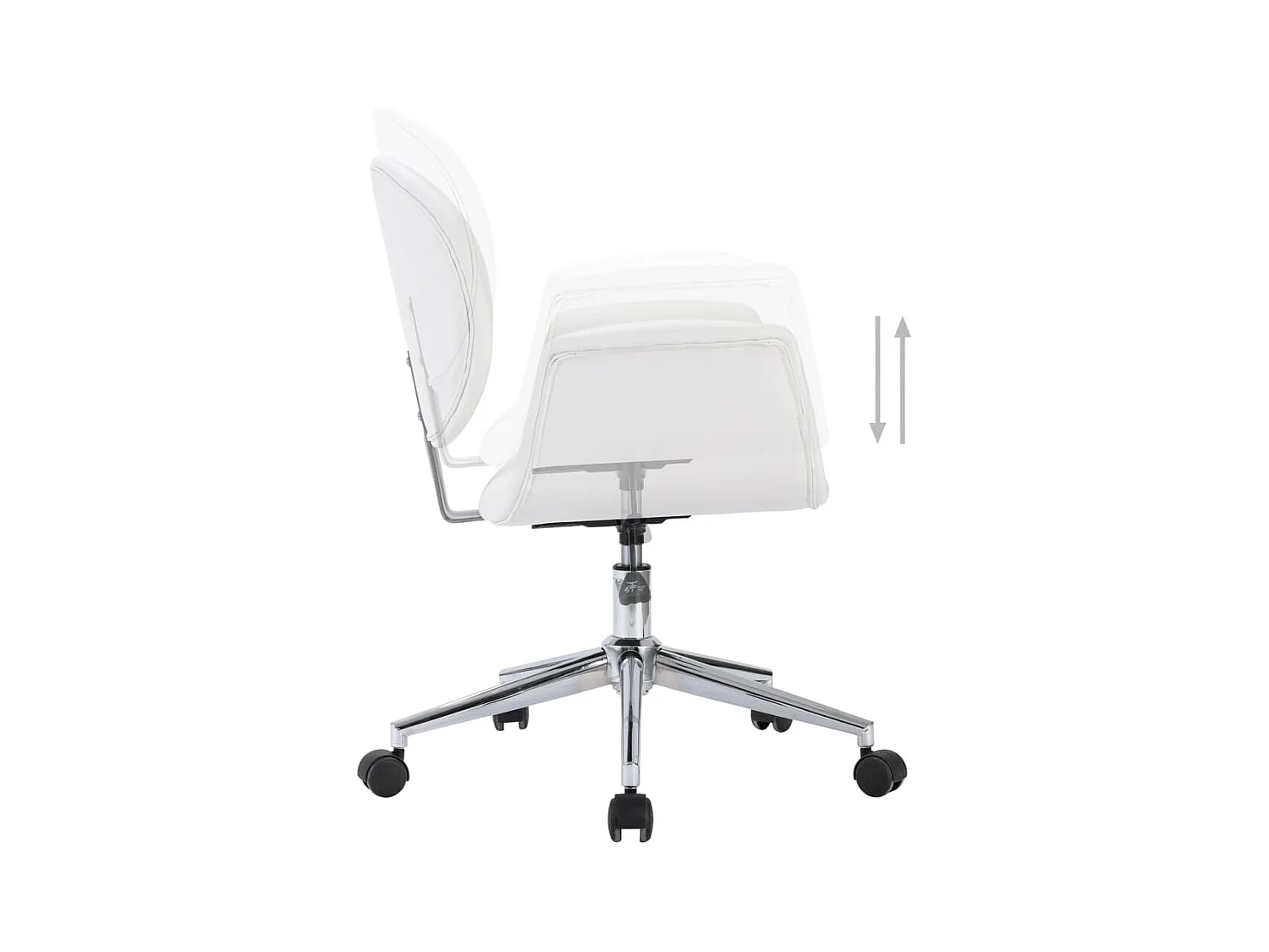 Silla de oficina giratoria de piel sintética blanca