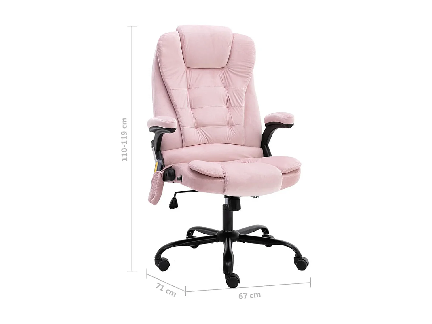 Silla de oficina de masaje de terciopelo rosa