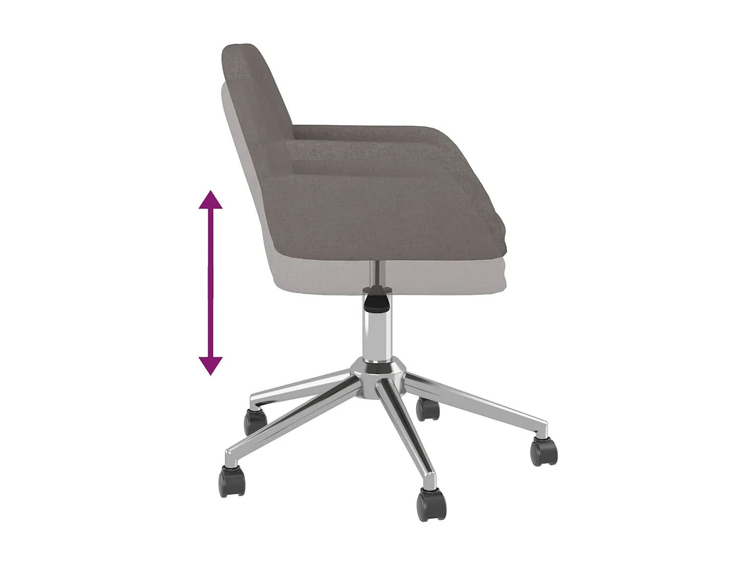 Chaise pivotante de bureau Gris foncé Tissu