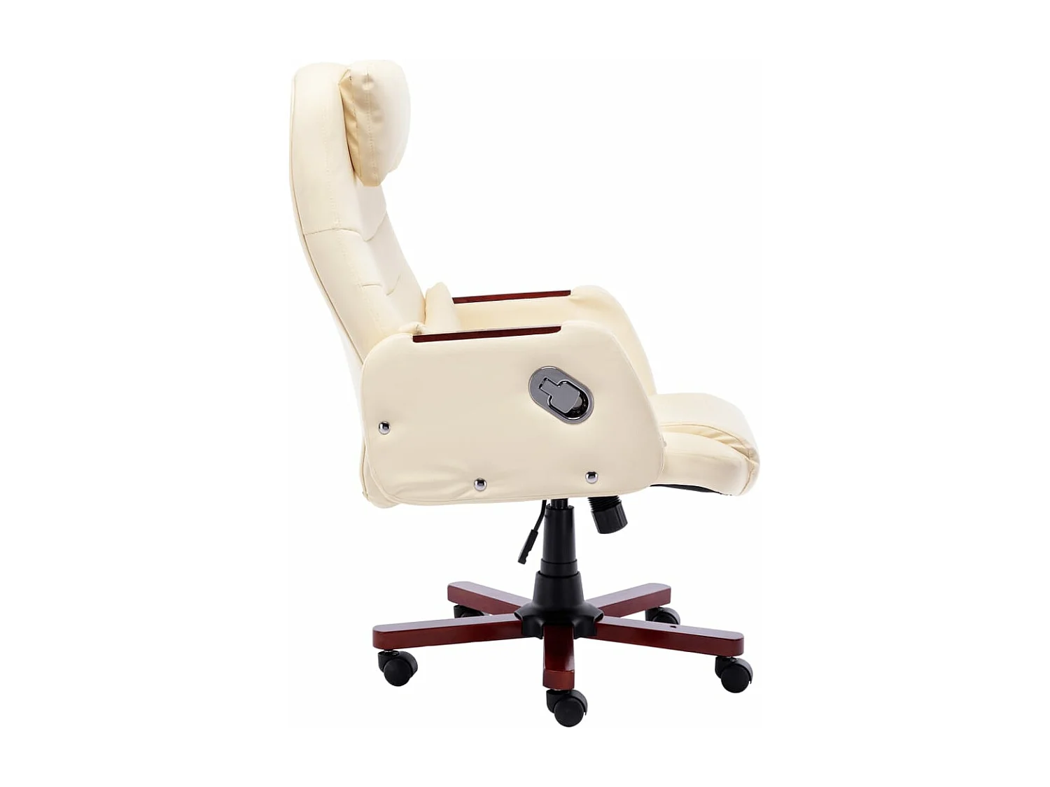 Crème kunstleer bureaustoel