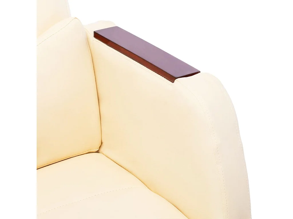 Crème kunstleer bureaustoel