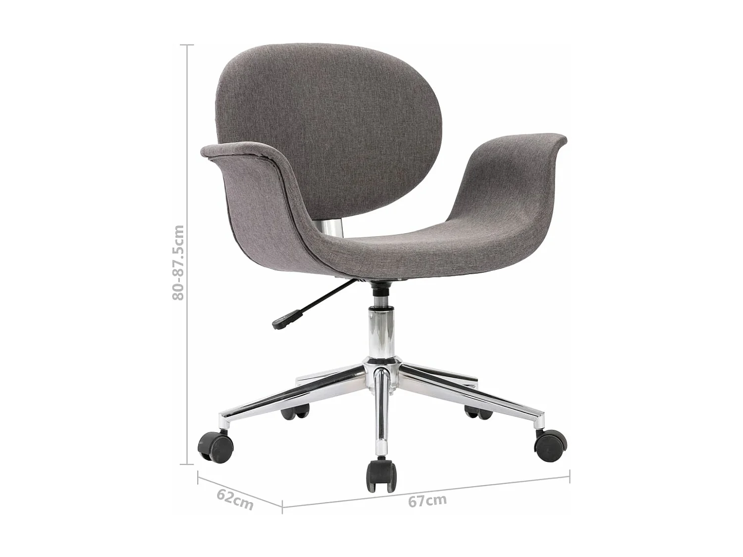 Chaise pivotante de bureau Gris Tissu