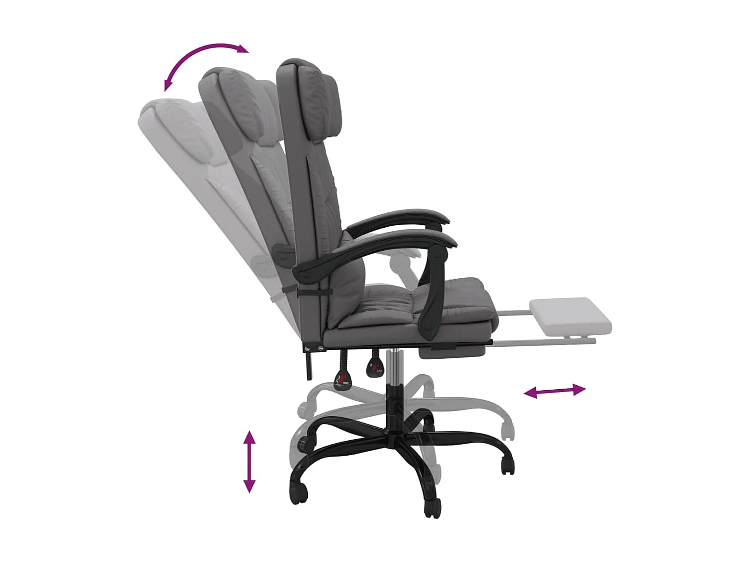 Fauteuil inclinable de bureau Gris Similicuir